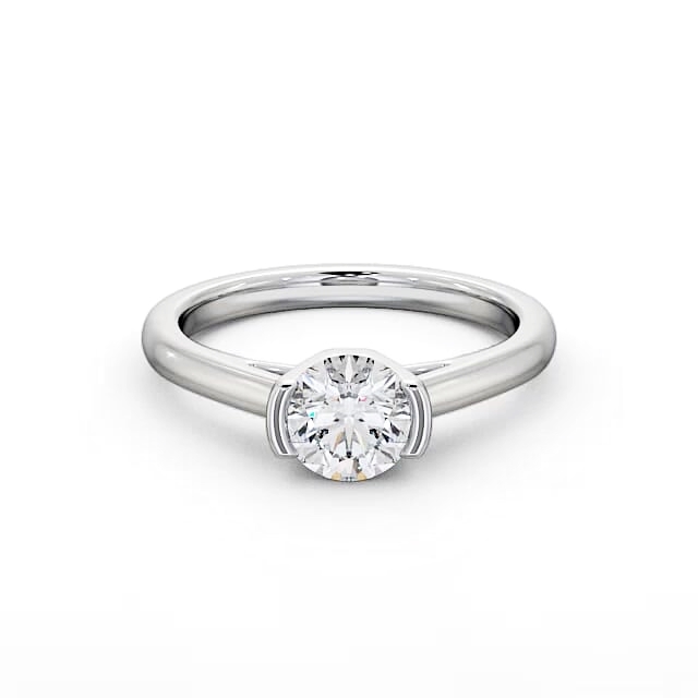 Round Diamond Engagement Ring Palladium Solitaire - Averi ENRD39_WG_HAND