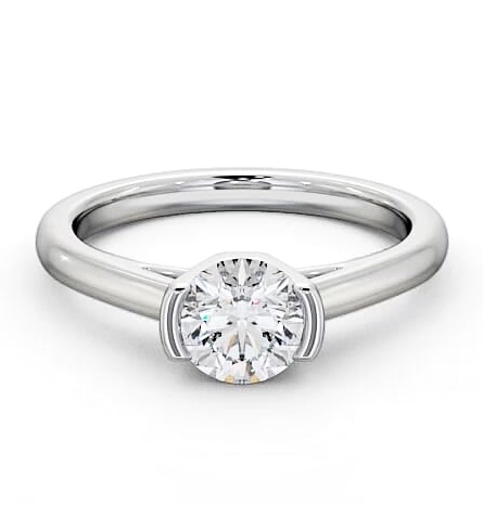 Round Diamond Tension Set Engagement Ring 18K White Gold Solitaire ENRD39_WG_THUMB1