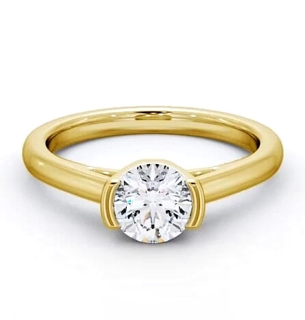 Round Diamond Tension Set Engagement Ring 18K Yellow Gold Solitaire ENRD39_YG_THUMB1