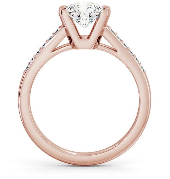 Round Diamond Tension Set Engagement Ring 18K Rose Gold Solitaire with Channel Set Side Stones ENRD39S_RG_THUMB1