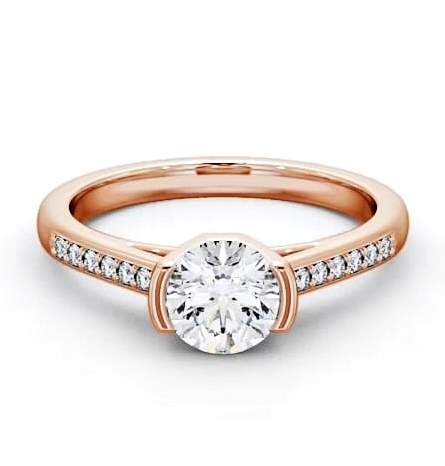 Round Diamond Tension Set Engagement Ring 9K Rose Gold Solitaire ENRD39S_RG_THUMB1