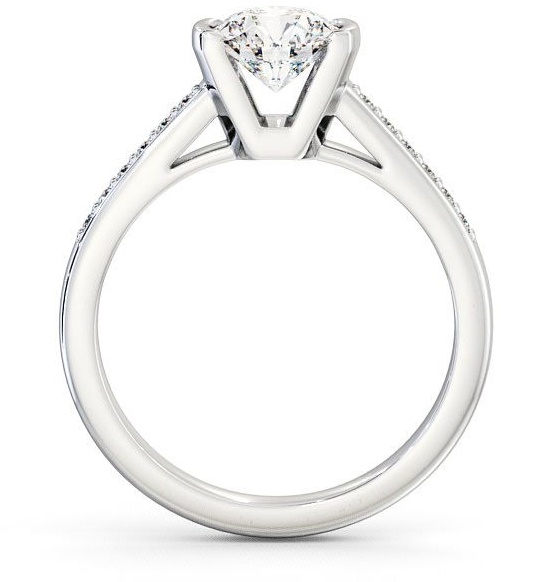 Round Diamond Tension Set Engagement Ring Platinum Solitaire with Channel Set Side Stones ENRD39S_WG_THUMB1