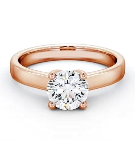 Round Diamond 4 Prong Engagement Ring 9K Rose Gold Solitaire ENRD3_RG_THUMB2 