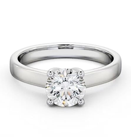 Round Diamond 4 Prong Engagement Ring 18K White Gold Solitaire ENRD3_WG_THUMB2 