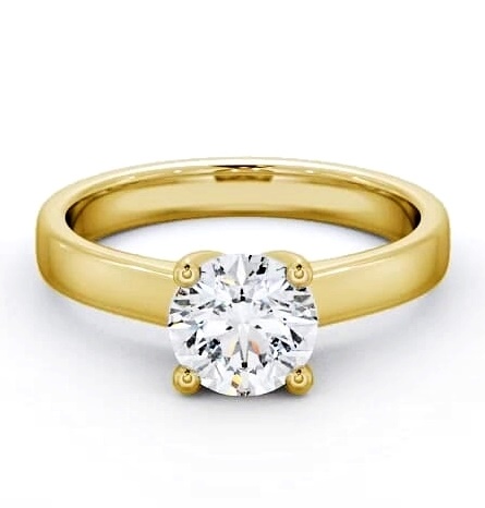 Round Diamond 4 Prong Engagement Ring 9K Yellow Gold Solitaire ENRD3_YG_THUMB2 