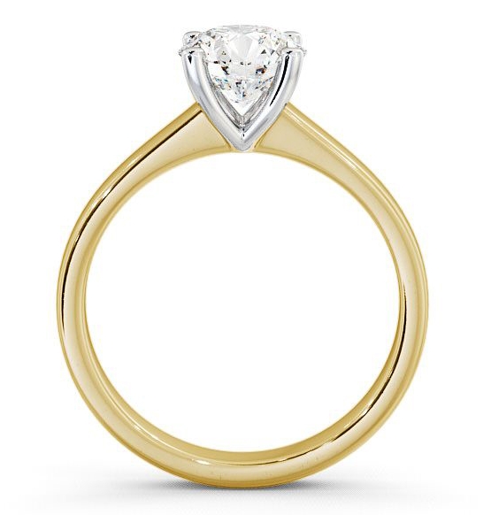 Round Diamond 4 Prong Engagement Ring 18K Yellow and White Gold Solitaire ENRD3_YWG_THUMB1 