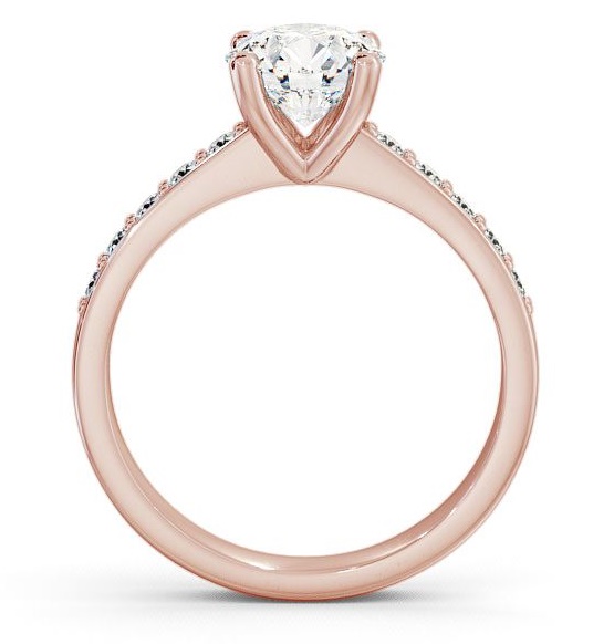 Round Diamond Classic Style Engagement Ring 9K Rose Gold Solitaire with Channel Set Side Stones ENRD3S_RG_THUMB1