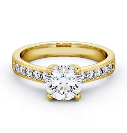 Round Diamond Classic Style Engagement Ring 9K Yellow Gold Solitaire ENRD3S_YG_THUMB1