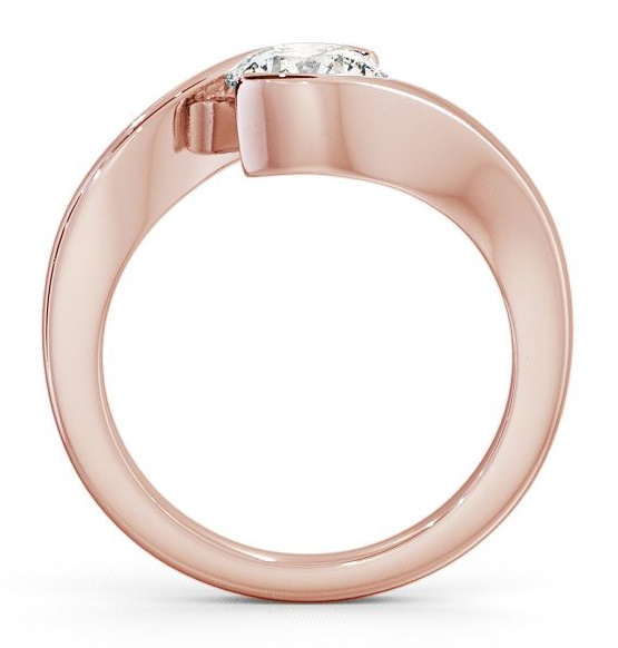 Round Diamond Sweeping Tension Set Engagement Ring 9K Rose Gold Solitaire ENRD40_RG_THUMB1