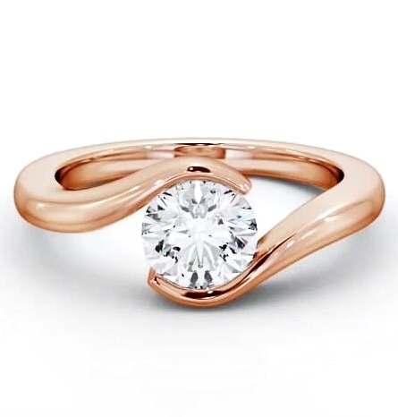 Round Diamond Sweeping Tension Set Ring 18K Rose Gold Solitaire ENRD40_RG_THUMB1