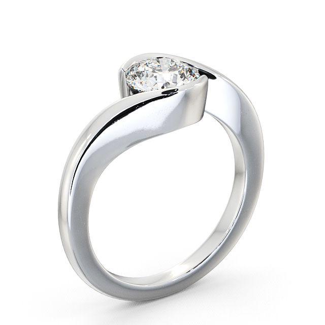 Round Diamond Engagement Ring 18K White Gold Solitaire - Sania ENRD40_WG_HAND