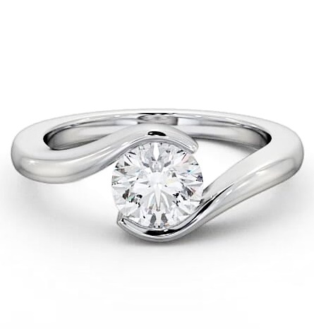 Round Diamond Sweeping Tension Set Ring 18K White Gold Solitaire ENRD40_WG_THUMB1