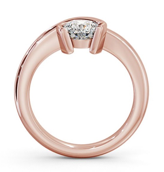 Round Diamond Unique Open Bezel Engagement Ring 9K Rose Gold Solitaire ENRD41_RG_THUMB1 