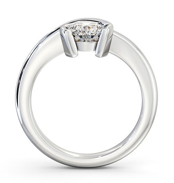 Round Diamond Unique Open Bezel Engagement Ring Platinum Solitaire ENRD41_WG_THUMB1
