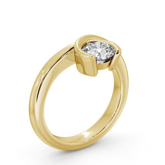 Round Diamond Engagement Ring 9K Yellow Gold Solitaire - Moriah ENRD41_YG_HAND