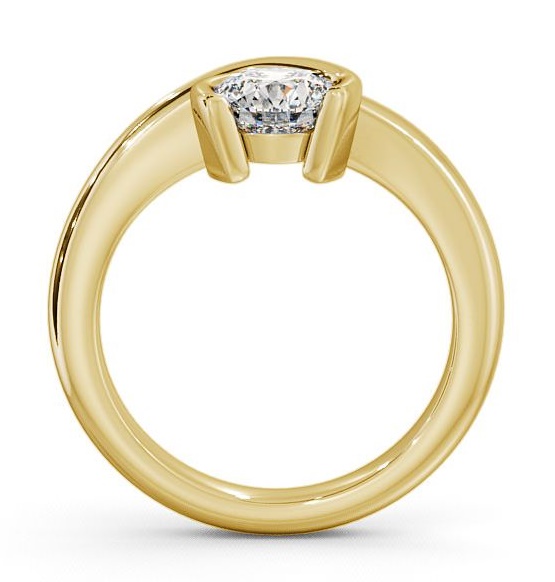 Round Diamond Unique Open Bezel Engagement Ring 9K Yellow Gold Solitaire ENRD41_YG_THUMB1