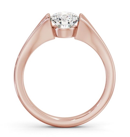 Round Diamond Modern Tension Engagement Ring 9K Rose Gold Solitaire ENRD42_RG_THUMB1 