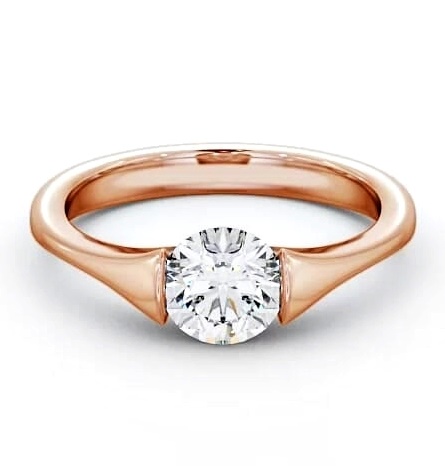 Round Diamond Modern Tension Engagement Ring 9K Rose Gold Solitaire ENRD42_RG_THUMB2 