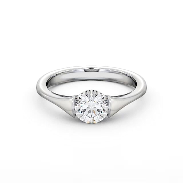 Round Diamond Engagement Ring Platinum Solitaire - Eloise ENRD42_WG_HAND