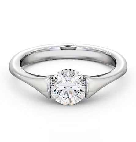 Round Diamond Modern Tension Engagement Ring Platinum Solitaire ENRD42_WG_THUMB1