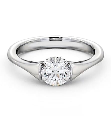 Round Diamond Modern Tension Engagement Ring Platinum Solitaire ENRD42_WG_THUMB2 