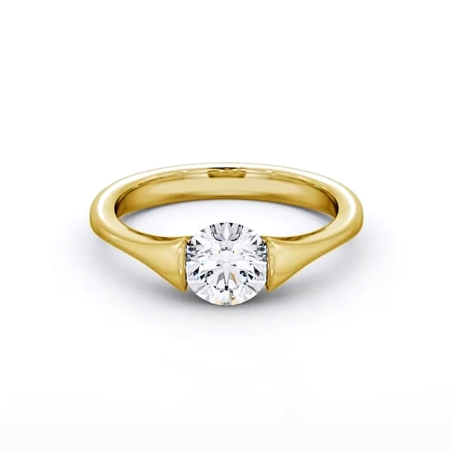 Round Diamond Engagement Ring 9K Yellow Gold Solitaire - Eloise ENRD42_YG_HAND