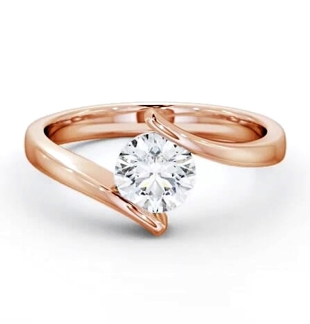 Round Diamond Sweeping Tension Set Ring 18K Rose Gold Solitaire ENRD43_RG_THUMB1
