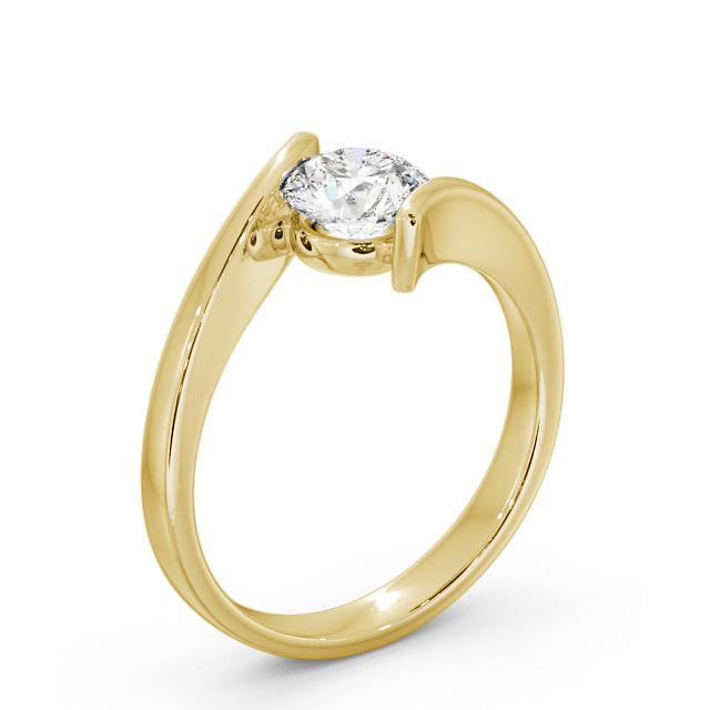 Round Diamond Engagement Ring 18K Yellow Gold Solitaire - Jocelyne ENRD43_YG_HAND