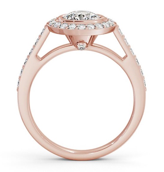 Halo Round Diamond Bezel Set Engagement Ring 18K Rose Gold ENRD44_RG_THUMB1