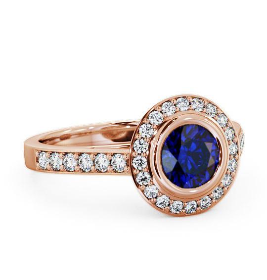 Halo Blue Sapphire and Diamond 1.36ct Ring 18K Rose Gold ENRD44GEM_RG_BS_THUMB1