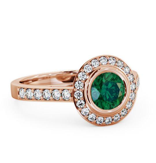 Halo Emerald and Diamond 1.11ct Ring 18K Rose Gold ENRD44GEM_RG_EM_THUMB1