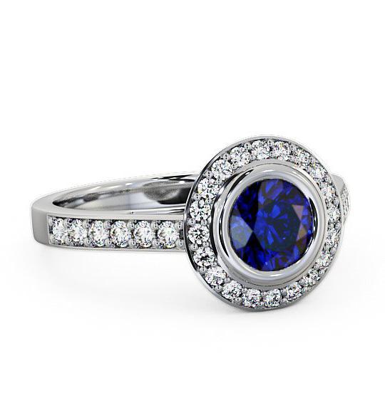 Halo Blue Sapphire and Diamond 1.36ct Ring 18K White Gold ENRD44GEM_WG_BS_THUMB1