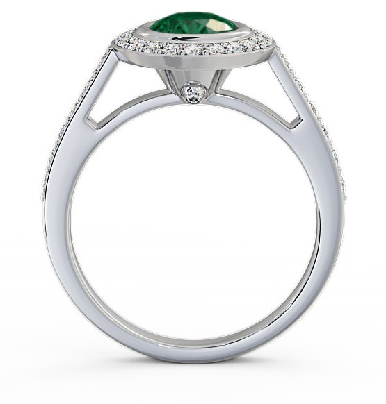 Halo Emerald and Diamond 1.11ct Ring 18K White Gold ENRD44GEM_WG_EM_THUMB1 