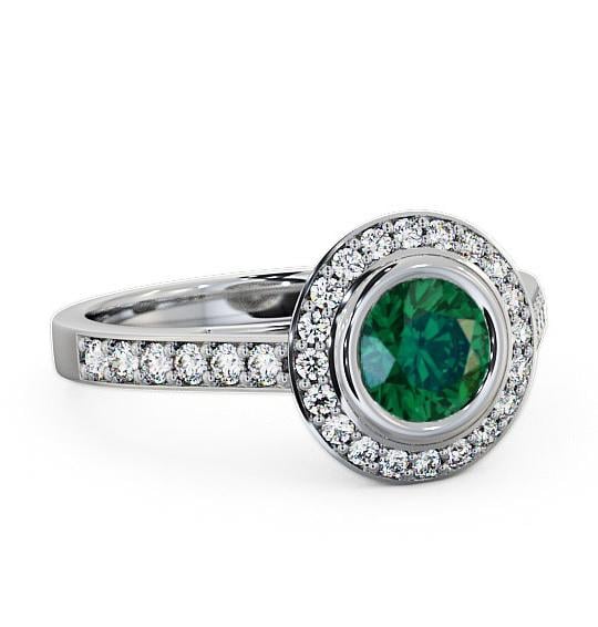 Halo Emerald and Diamond 1.11ct Ring 18K White Gold ENRD44GEM_WG_EM_THUMB1