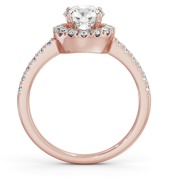 Halo Round Diamond Raised Centre Engagement Ring 9K Rose Gold ENRD46_RG_THUMB1