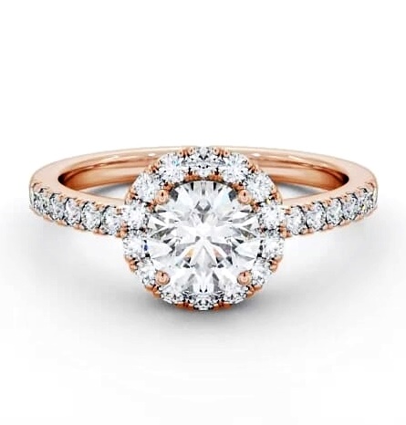 Halo Round Diamond Raised Centre Engagement Ring 18K Rose Gold ENRD46_RG_THUMB1