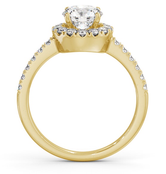 Halo Round Diamond Raised Centre Engagement Ring 9K Yellow Gold ENRD46_YG_THUMB1