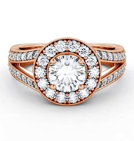 Halo Round Diamond Glamorous Engagement Ring 18K Rose Gold ENRD47_RG_THUMB1