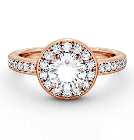 Halo Round Diamond Classic Engagement Ring 9K Rose Gold ENRD48_RG_THUMB1
