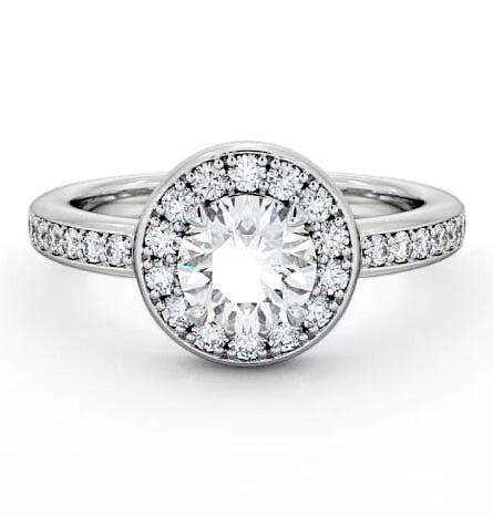 Halo Round Diamond Classic Engagement Ring 9K White Gold ENRD48_WG_THUMB1