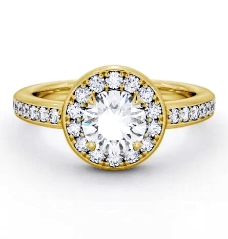 Halo Round Diamond Classic Engagement Ring 18K Yellow Gold ENRD48_YG_THUMB1