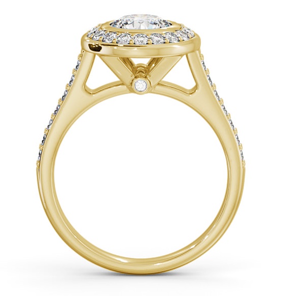 Halo Round Diamond High Set Bezel Engagement Ring 18K Yellow Gold ENRD49_YG_THUMB1 