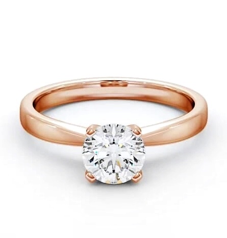 Round Diamond Contemporary Engagement Ring 9K Rose Gold Solitaire ENRD4_RG_THUMB2 