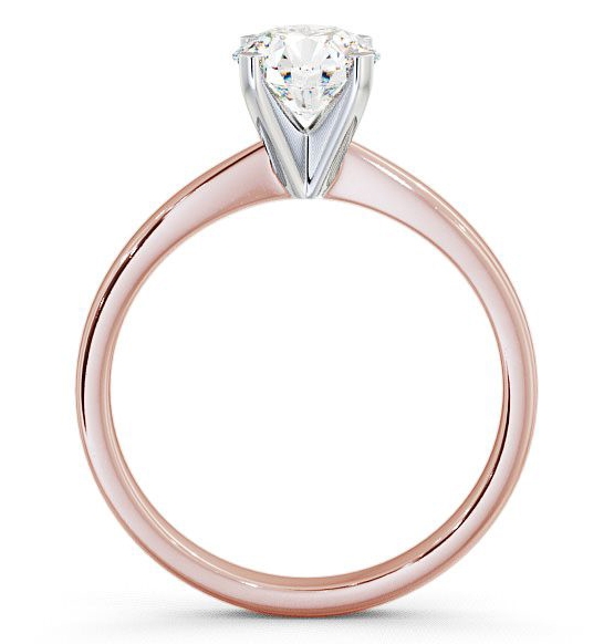 Round Diamond Contemporary Engagement Ring 18K Rose and White Gold Solitaire ENRD4_RWG_THUMB1 