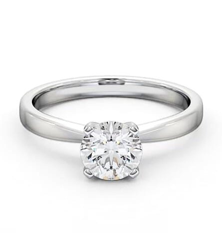 Round Diamond Contemporary Engagement Ring 9K White Gold Solitaire ENRD4_WG_THUMB2 