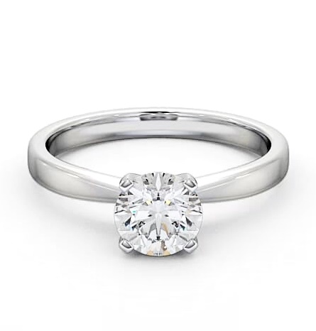 Round Diamond Contemporary Engagement Ring Platinum Solitaire ENRD4_WG_THUMB1