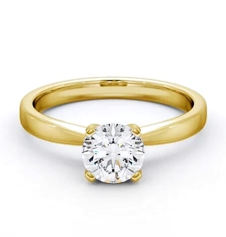 Round Diamond Contemporary Engagement Ring 9K Yellow Gold Solitaire ENRD4_YG_THUMB2 