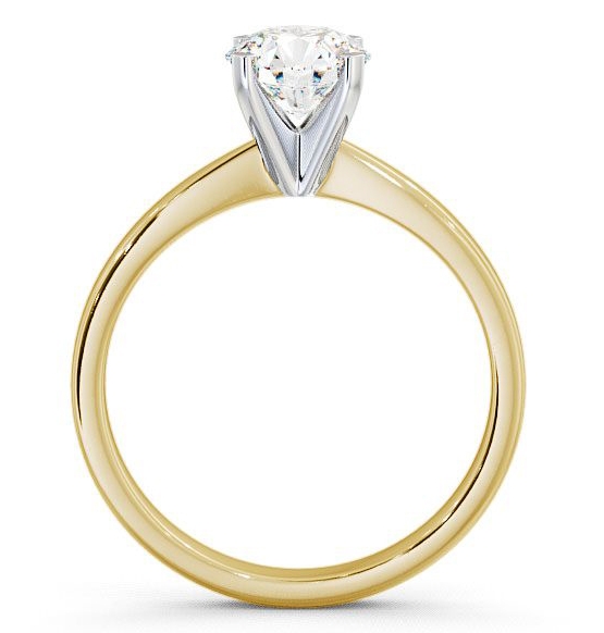 Round Diamond Contemporary Engagement Ring 18K Yellow and White Gold Solitaire ENRD4_YWG_THUMB1 