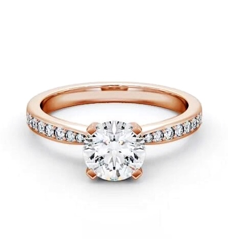 Round Diamond Contemporary Style Ring 9K Rose Gold Solitaire ENRD4S_RG_THUMB1