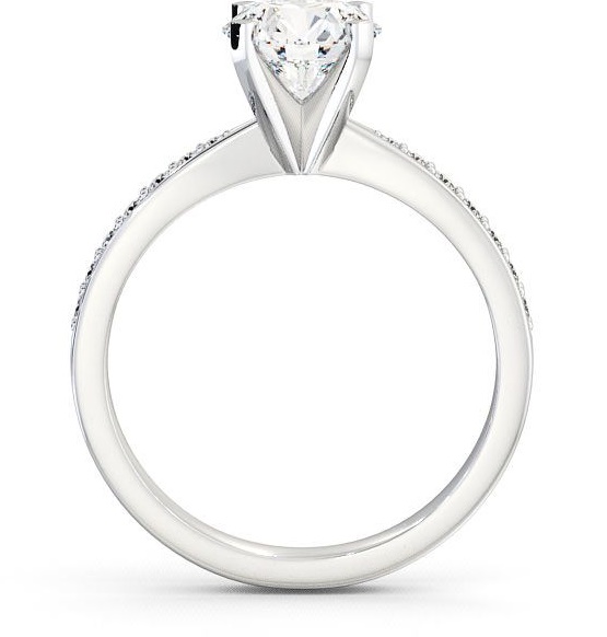 Round Diamond Contemporary Style Ring 18K White Gold Solitaire ENRD4S_WG_THUMB1 